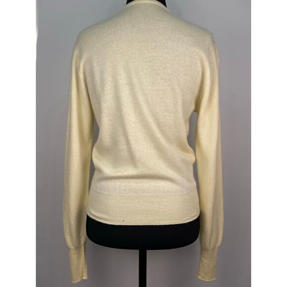 Cashmere Pringle of Scotland Cream Cardigan Beaded Floral Embellishments Sz S - Picture 3 of 11